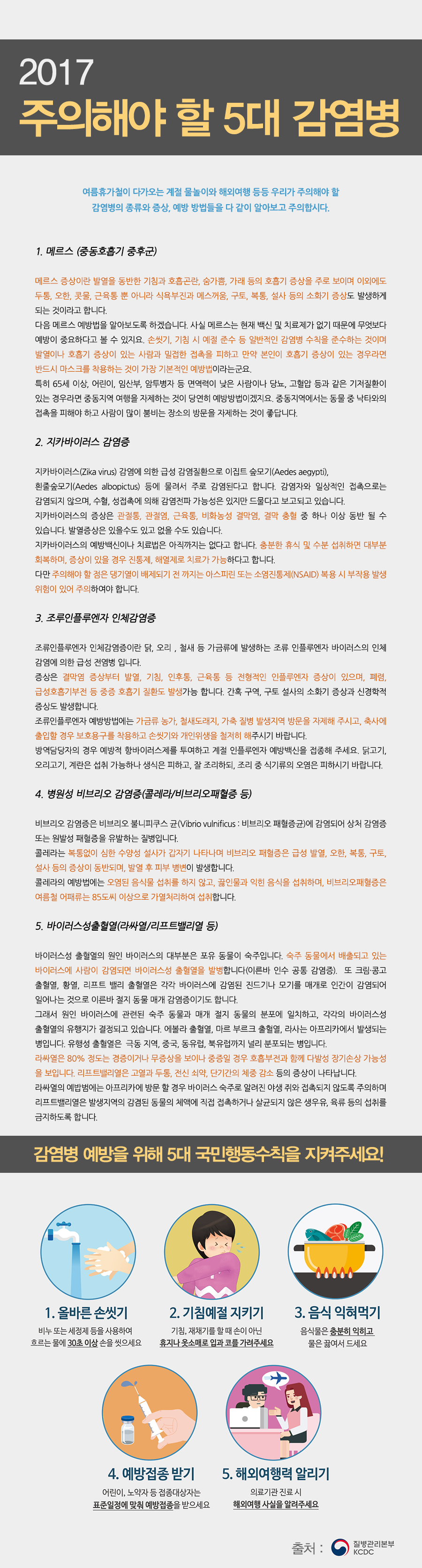 2017 주의해야할 5대감염병